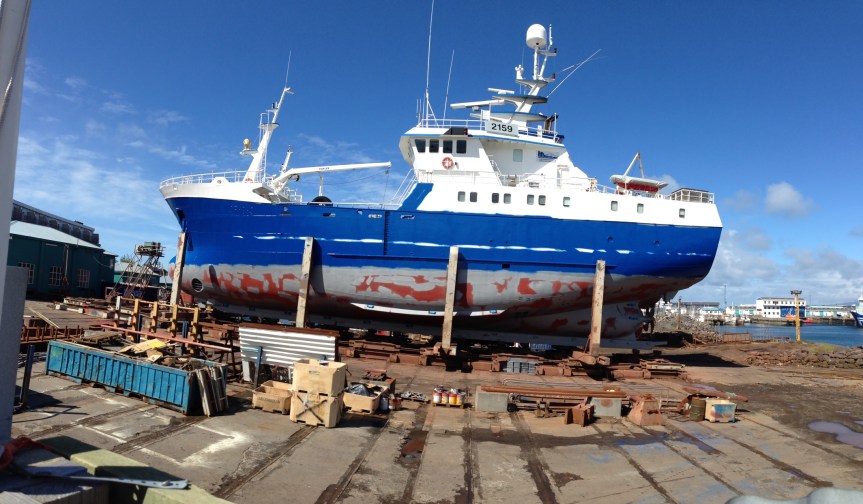 Fishing vessel in the yard.