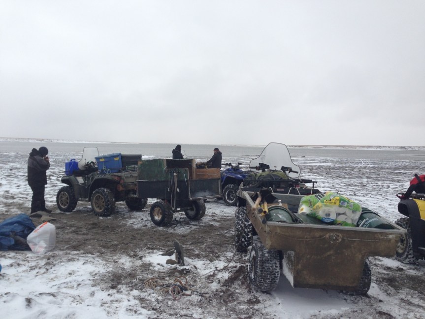 Packing the trailers.  Riley Kalayauk brought his trailer down too, so we had 2.