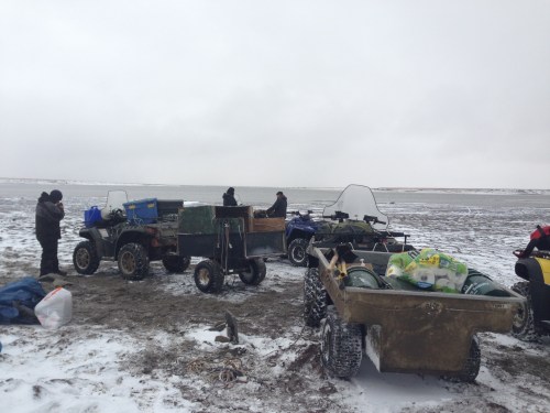 Packing the trailers. Riley Kalayauk brought his trailer down too, so we had 2.