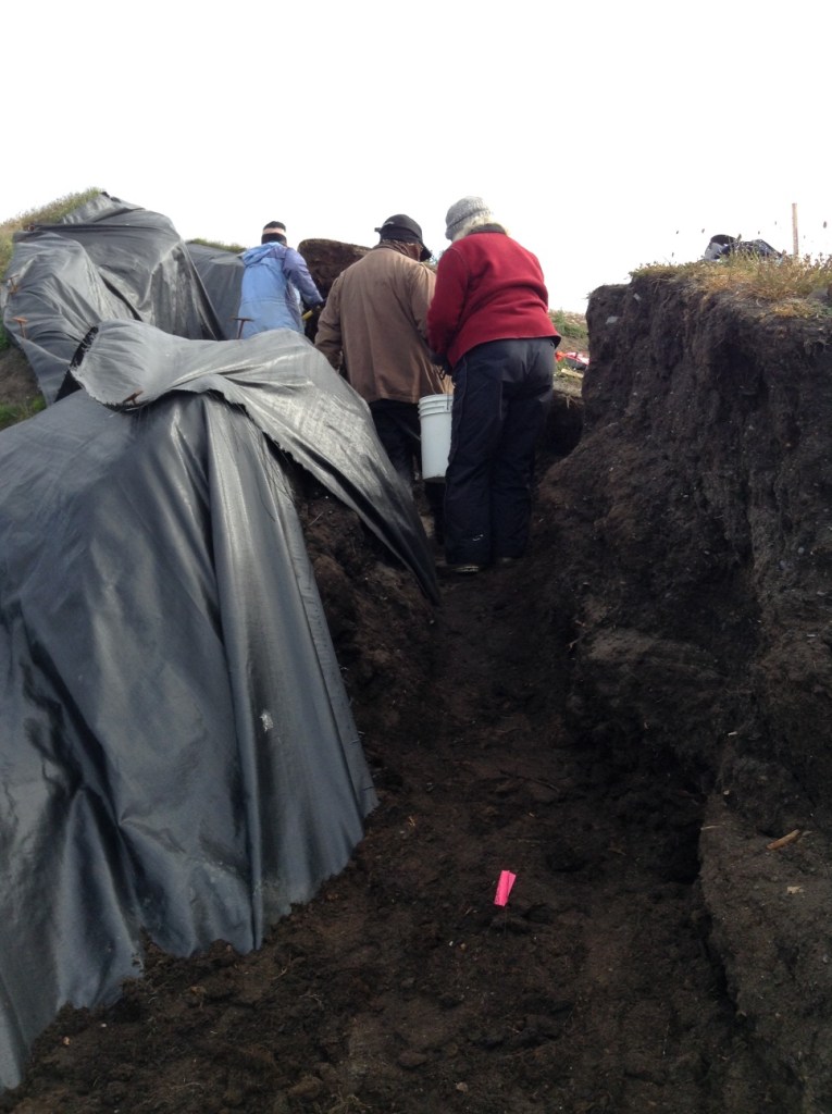 Bucket brigade in action.