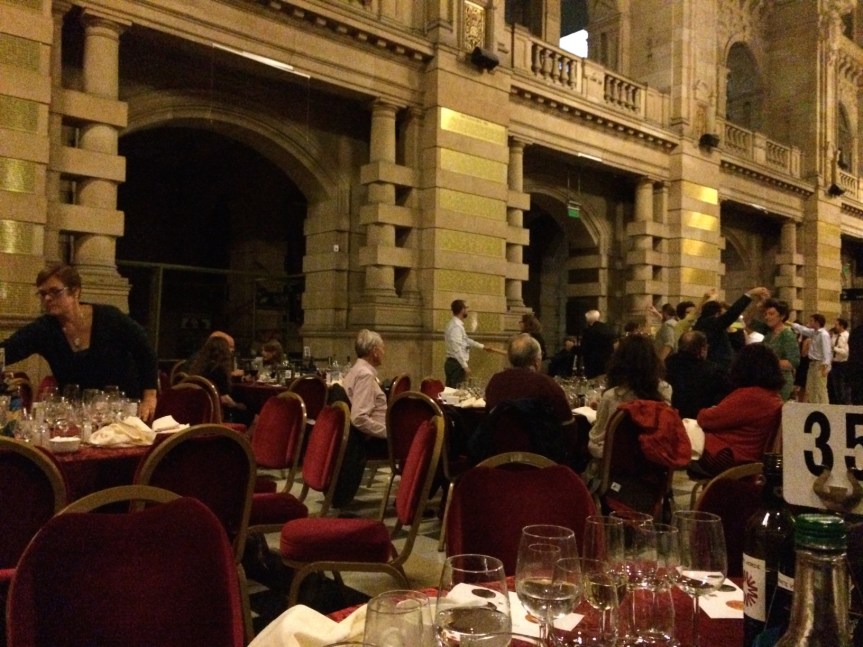 Dancing at Kelvingrove. BT Wygal and Katie Krazinski by pillar at center.